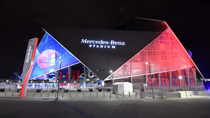 Mercedes-Benz Stadium, the home of the Atlanta Falcons, will host Super Bowl 62 in 2028. Mercedes-Benz Stadium, the home of the Atlanta Falcons, will host Super Bowl 62 in 2028.