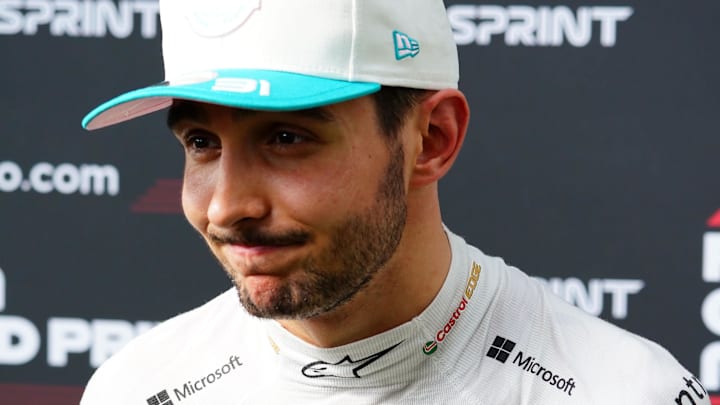 May 3, 2024; Miami Gardens, Florida, USA; Alpine driver Esteban Ocon (31) talks with the media after