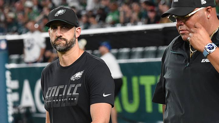 Nick Sirianni takes the field with Dom DiSandro for the Eagles' final preseason game of 2026. Nick Sirianni takes the field with Dom DiSandro for the Eagles' final preseason game of 2026.