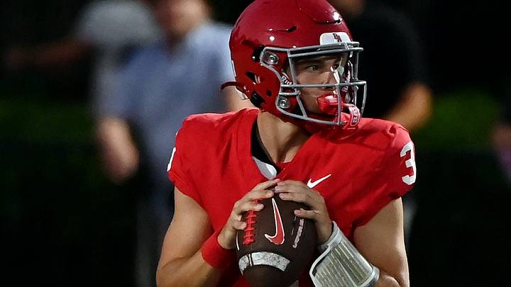 Brentwood Academy quarterback Crews Jenkins (3) drops back to pass during a TSSAA high school football game against Brentwood at Brentwood Academy on Friday, Aug. 28, 2026, in Brentwood, Tenn. Brentwood Academy quarterback Crews Jenkins (3) drops back to pass during a TSSAA high school football game against Brentwood at Brentwood Academy on Friday, Aug. 28, 2026, in Brentwood, Tenn.