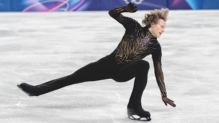 Ilia Malinin fell multiple times during his free skate on Friday. Ilia Malinin fell multiple times during his free skate on Friday.