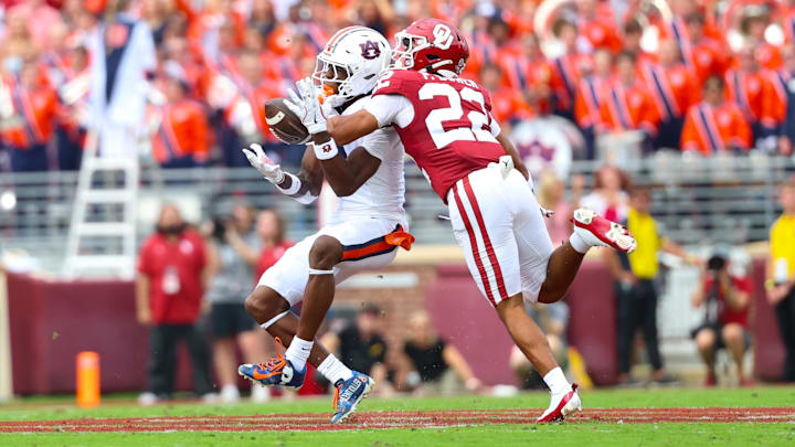 Oklahoma's defense, including Peyton Bowen (22) has been very good this season. But so far, the Sooners haven't been able to force turnovers. Brent Venables says that must change. Oklahoma's defense, including Peyton Bowen (22) has been very good this season. But so far, the Sooners haven't been able to force turnovers. Brent Venables says that must change.