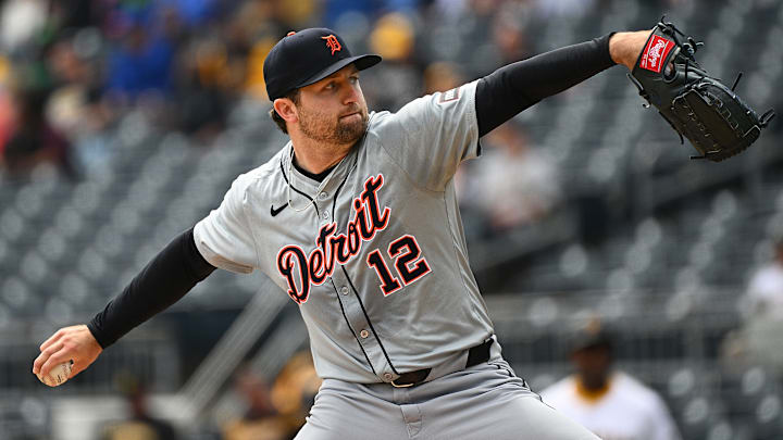 Casey Mize is on the mound for Detroit.