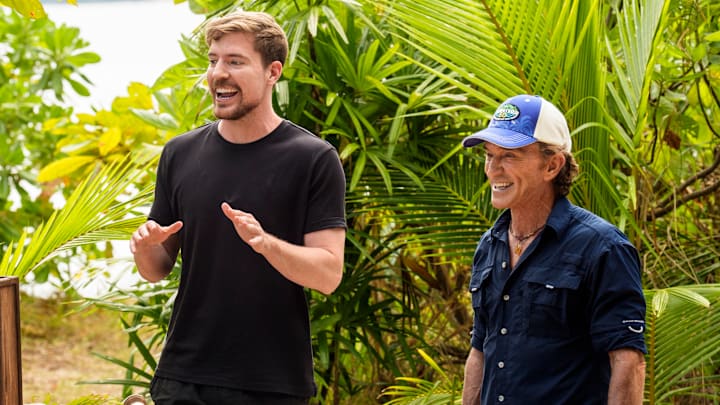 “A Side Dish of Chaos” – One castaway comes clean to the tribe about a previously deceptive move. The crowd favorite SURVIVOR auction returns, with an extra special season 50 spin. Chaos ensues when social media icon MrBeast arrives on the scene, on SURVIVOR 50, Wednesday, April 29 (8:00-10:00 PM, ET/PT) Photo: Robert Voets/CBS ©2025 CBS Broadcasting, Inc. All Rights Reserved.