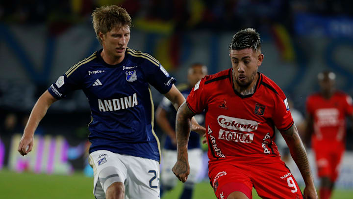 Andrés Llinas de Millonarios y Rodrigo Holgado de América de Cali