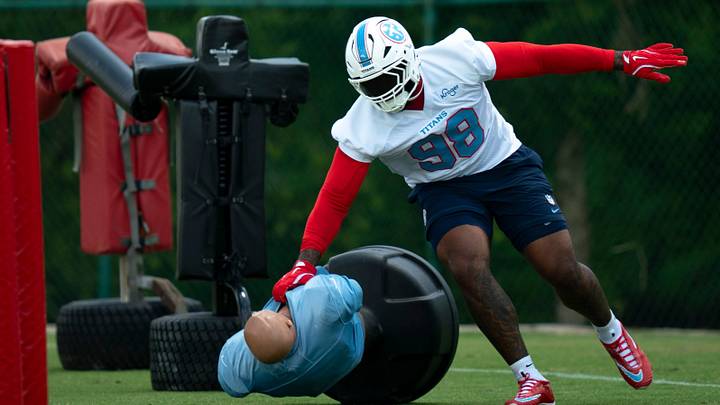 Tennessee Titans defensive tackle Jeffery Simmons goes through drills on the first day of mandatory minicamp at Vanderbilt Health Football Center, Tenn., Tuesday, June 16, 2026. Tennessee Titans defensive tackle Jeffery Simmons goes through drills on the first day of mandatory minicamp at Vanderbilt Health Football Center, Tenn., Tuesday, June 16, 2026.