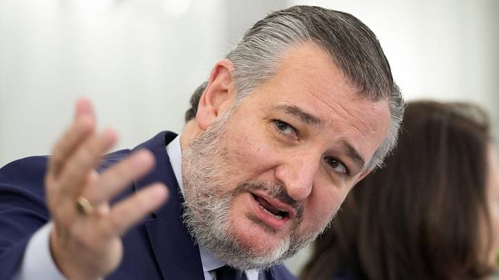 Jan 28, 2025; Washington, DC, USA; Senator Ted Cruz (R-TX), Chairman of the Senate Committee on Commerce, Science, and Transportation, begins a hearing to examine the Panama Canal and its impact on U.S. trade and national security, focusing on fees and foreign influence on Tuesday, January 28, 2025. Mandatory Credit: Jack Gruber-USA TODAY