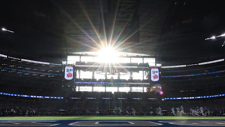 A general view of the field of the game between the Detroit Lions and Dallas Cowboys 