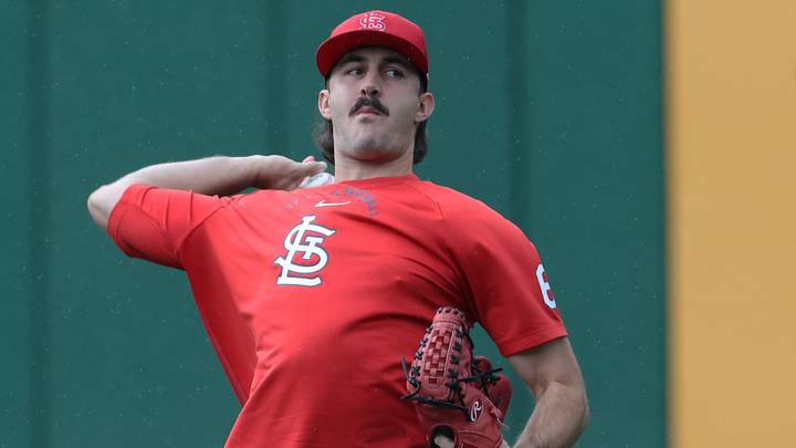 Apr 29, 2026; Pittsburgh, Pennsylvania, USA;  St. Louis Cardinals pitcher Ryan Fernandez (64) throws in the outfield before the game against the Pittsburgh Pirates at PNC Park. Mandatory Credit: Charles LeClaire-Imagn Images