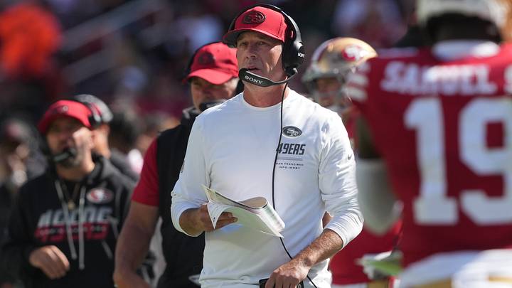 Sep 27, 2026; Santa Clara, California, USA; San Francisco 49ers head coach Kyle Shanahan during the third quarter against the Arizona Cardinals at Levi's Stadium. Mandatory Credit: Darren Yamashita-Imagn Images Sep 27, 2026; Santa Clara, California, USA; San Francisco 49ers head coach Kyle Shanahan during the third quarter against the Arizona Cardinals at Levi's Stadium. Mandatory Credit: Darren Yamashita-Imagn Images