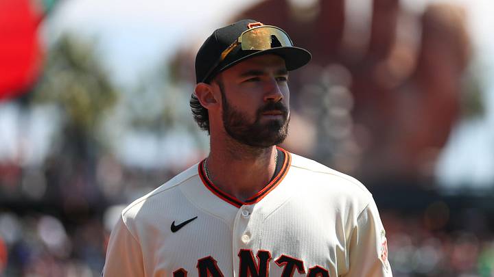 May 6, 2026; San Francisco, California, USA; San Francisco Giants designated hitter Bryce Eldridge (8) looks on before a baseball game against the San Diego Padres at Oracle Park. Mandatory Credit: Scott Marshall-Imagn Images May 6, 2026; San Francisco, California, USA; San Francisco Giants designated hitter Bryce Eldridge (8) looks on before a baseball game against the San Diego Padres at Oracle Park. Mandatory Credit: Scott Marshall-Imagn Images