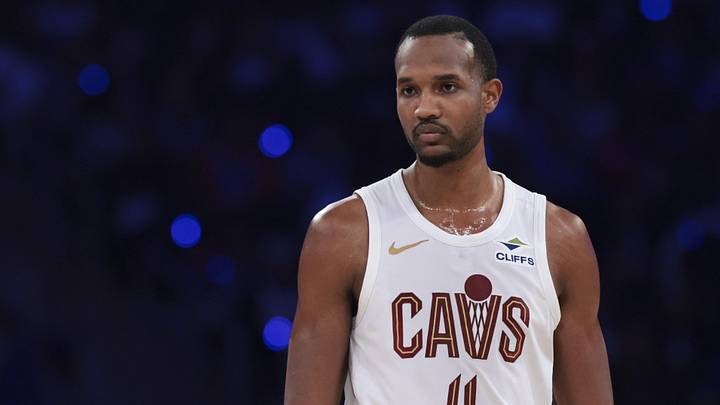 May 21, 2026; New York, New York, USA; Cleveland Cavaliers center Evan Mobley (4) reacts during the second quarter of game two of the eastern conference finals of the 2026 NBA playoffs against the New York Knicks at Madison Square Garden. Mandatory Credit: Vincent Carchietta-Imagn Images May 21, 2026; New York, New York, USA; Cleveland Cavaliers center Evan Mobley (4) reacts during the second quarter of game two of the eastern conference finals of the 2026 NBA playoffs against the New York Knicks at Madison Square Garden. Mandatory Credit: Vincent Carchietta-Imagn Images