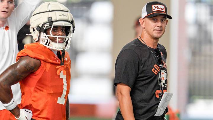 Oklahoma State head coach Eric Morris. Oklahoma State head coach Eric Morris.