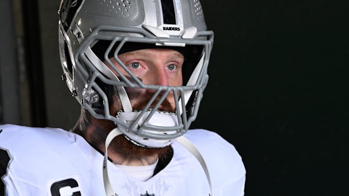 Dec 14, 2025; Philadelphia, Pennsylvania, USA; Las Vegas Raiders defensive end Maxx Crosby (98) in the tunnel against the Philadelphia Eagles at Lincoln Financial Field. Mandatory Credit: Eric Hartline-Imagn Images Dec 14, 2025; Philadelphia, Pennsylvania, USA; Las Vegas Raiders defensive end Maxx Crosby (98) in the tunnel against the Philadelphia Eagles at Lincoln Financial Field. Mandatory Credit: Eric Hartline-Imagn Images