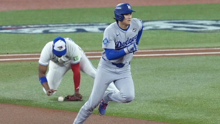 Nov 1, 2025; Toronto, Ontario, CAN; Los Angeles Dodgers two-way player Shohei Ohtani (17) runs to second against the Toronto Blue Jays in the first inning during game seven of the 2025 MLB World Series at Rogers Centre. Mandatory Credit: Kevin Sousa-Imagn Images Nov 1, 2025; Toronto, Ontario, CAN; Los Angeles Dodgers two-way player Shohei Ohtani (17) runs to second against the Toronto Blue Jays in the first inning during game seven of the 2025 MLB World Series at Rogers Centre. Mandatory Credit: Kevin Sousa-Imagn Images