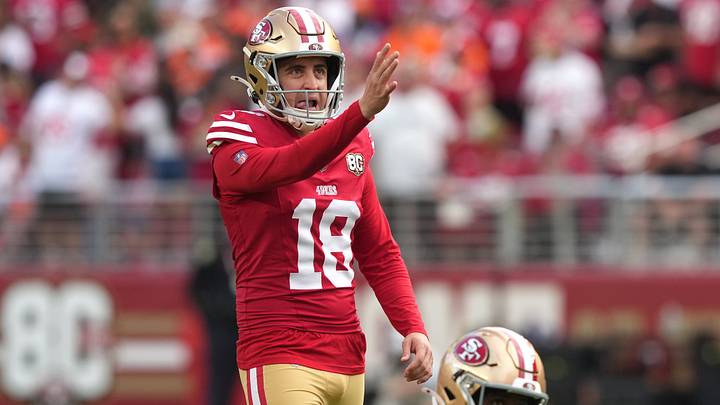 Oct 4, 2026; Santa Clara, California, USA; San Francisco 49ers place kicker Eddy Pineiro (18) prepares to kick an extra point during the third quarter against the Denver Broncos at Levi's Stadium. Mandatory Credit: Darren Yamashita-Imagn Images Oct 4, 2026; Santa Clara, California, USA; San Francisco 49ers place kicker Eddy Pineiro (18) prepares to kick an extra point during the third quarter against the Denver Broncos at Levi's Stadium. Mandatory Credit: Darren Yamashita-Imagn Images