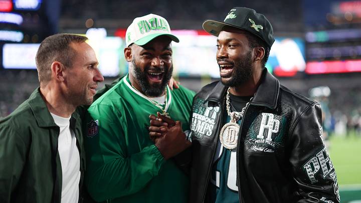 Fanatics CEO Mike Rubin, former Eagles player Brandon Graham and rapper Meek Mill before a game against the Dallas Cowboys Fanatics CEO Mike Rubin, former Eagles player Brandon Graham and rapper Meek Mill before a game against the Dallas Cowboys