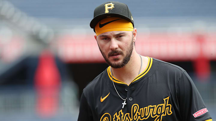 Pittsburgh Pirates pitcher Paul Skenes (30) looks on before the game against the New York Yankees at PNC Park.
