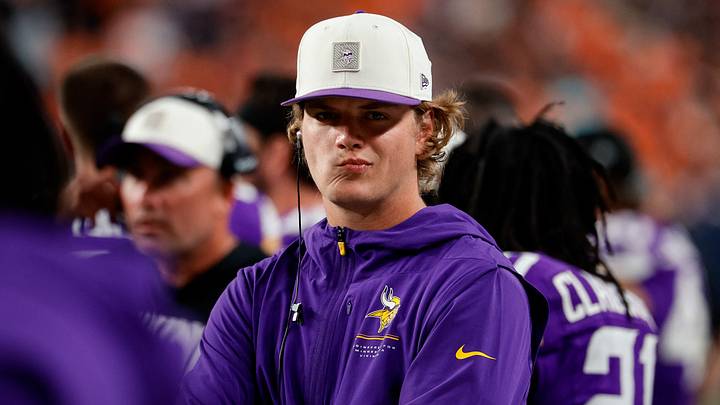 Aug 28, 2026; Denver, Colorado, USA; Minnesota Vikings quarterback J.J. McCarthy (9) looks on in the second quarter against the Denver Broncos at Empower Field at Mile High. Mandatory Credit: Isaiah J. Downing-Imagn Images Aug 28, 2026; Denver, Colorado, USA; Minnesota Vikings quarterback J.J. McCarthy (9) looks on in the second quarter against the Denver Broncos at Empower Field at Mile High. Mandatory Credit: Isaiah J. Downing-Imagn Images