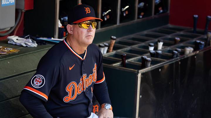 Apr 1, 2026; Phoenix, Arizona, USA; Detroit Tigers manager AJ Hinch against the Arizona Diamondbacks at Chase Field. Mandatory Credit: Mark J. Rebilas-Imagn Images Apr 1, 2026; Phoenix, Arizona, USA; Detroit Tigers manager AJ Hinch against the Arizona Diamondbacks at Chase Field. Mandatory Credit: Mark J. Rebilas-Imagn Images