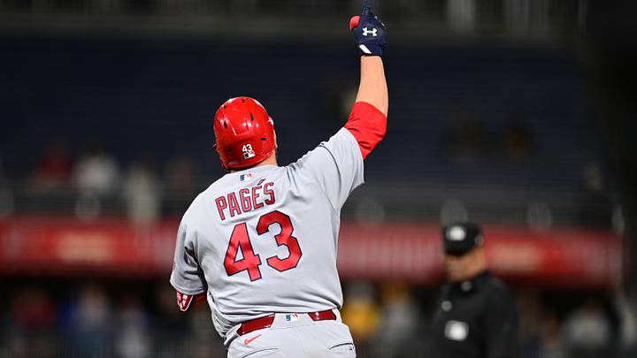 Apr 27, 2026; Pittsburgh, Pennsylvania, USA; St. Louis Cardinals catcher Pedro Pages (43) runs the bases after hitting a solo home run off Pittsburgh Pirates relief pitcher Dennis Santana (60) during the ninth inning at PNC Park. Mandatory Credit: David Dermer-Imagn Images Apr 27, 2026; Pittsburgh, Pennsylvania, USA; St. Louis Cardinals catcher Pedro Pages (43) runs the bases after hitting a solo home run off Pittsburgh Pirates relief pitcher Dennis Santana (60) during the ninth inning at PNC Park. Mandatory Credit: David Dermer-Imagn Images