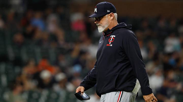 Jun 9, 2026; Detroit, Michigan, USA; Minnesota Twins manager Derek Shelton (8) walks off the field in the sixth inning against the Detroit Tigers at Comerica Park. Jun 9, 2026; Detroit, Michigan, USA; Minnesota Twins manager Derek Shelton (8) walks off the field in the sixth inning against the Detroit Tigers at Comerica Park.