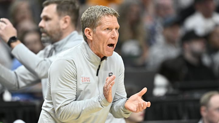 Gonzaga Bulldogs head coach Mark Few in the first half against the Texas Longhorns during a second round game of the men's 2026 NCAA Tournament at Moda Center. Gonzaga Bulldogs head coach Mark Few in the first half against the Texas Longhorns during a second round game of the men's 2026 NCAA Tournament at Moda Center.