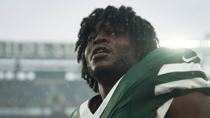 New York Jets edge rusher David Bailey (31) looks on after a game between the New York Jets and the Cleveland Browns at MetLife Stadium, Oct 11, 2026, East Rutherford, NJ, USA. New York Jets edge rusher David Bailey (31) looks on after a game between the New York Jets and the Cleveland Browns at MetLife Stadium, Oct 11, 2026, East Rutherford, NJ, USA.