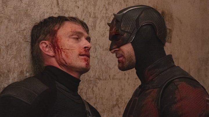 (L-R) Matt Murdock/Daredevil (Charlie Cox) and Ben Poindexter/Bullesye (Wilson Bethel) in Marvel Television's DAREDEVIL: BORN AGAIN SEASON 2, exclusively on Disney+. (L-R) Matt Murdock/Daredevil (Charlie Cox) and Ben Poindexter/Bullesye (Wilson Bethel) in Marvel Television's DAREDEVIL: BORN AGAIN SEASON 2, exclusively on Disney+.