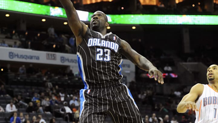 March 6, 2012; Charlotte, NC, USA; Orlando Magic guard Jason Richardson (23) drives to the basket during the game against the Charlotte Bobcats at Time Warner Cable Arena. Mandatory Credit: Sam Sharpe-Imagn Images March 6, 2012; Charlotte, NC, USA; Orlando Magic guard Jason Richardson (23) drives to the basket during the game against the Charlotte Bobcats at Time Warner Cable Arena. Mandatory Credit: Sam Sharpe-Imagn Images