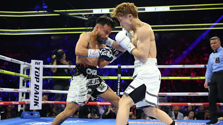Naoya Inoue throws a right hand against Ramon Cardenas Naoya Inoue throws a right hand against Ramon Cardenas