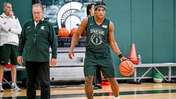 Michigan State’s Jeremy Fears Jr. moves the ball during the first basketball practice of the season on Tuesday, Sept. 22, 2026, at the Breslin Center in East Lansing. Michigan State’s Jeremy Fears Jr. moves the ball during the first basketball practice of the season on Tuesday, Sept. 22, 2026, at the Breslin Center in East Lansing.