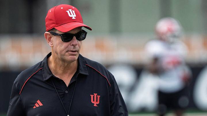 Indiana Head Coach Curt Cignetti during Indiana University's football camp practice on Tuesday, Aug. 11, 2026.