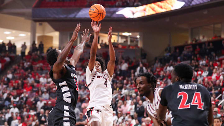 Texas Tech's Christian Anderson shoots against Cincinnati during a Big 12 Conference men's basketball game, Tuesday, Feb. 24, 2026, in United Supermarkets Arena. Texas Tech's Christian Anderson shoots against Cincinnati during a Big 12 Conference men's basketball game, Tuesday, Feb. 24, 2026, in United Supermarkets Arena.