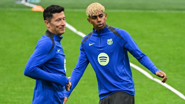 Robert Lewandowski und Lamine Yamal