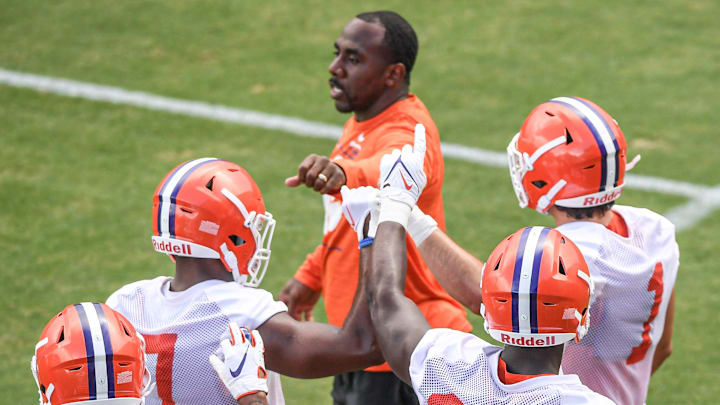 Clemson Tigers running backs coach C.J. Spiller preaches unity and togetherness to his room. 