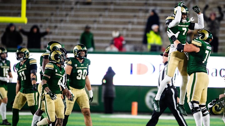 Colorado State's Dom Jones celebrates during a home game against Utah State on Friday, Nov. 29, 2024 in Fort Collns, Colo. Colorado State's Dom Jones celebrates during a home game against Utah State on Friday, Nov. 29, 2024 in Fort Collns, Colo.