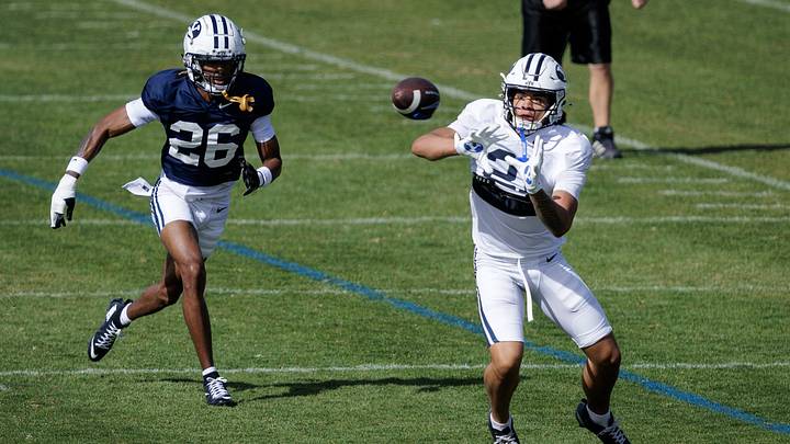 BYU wide receiver Jaron Pula at Spring Camp BYU wide receiver Jaron Pula at Spring Camp