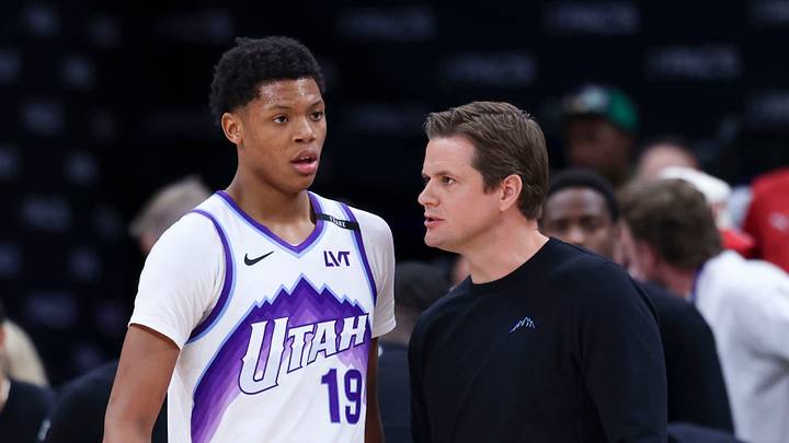 Mar 21, 2026; Salt Lake City, Utah, USA; Utah Jazz guard Ace Bailey (19) and head coach Will Hardy speak after the game against the Philadelphia 76ers at Delta Center. Mandatory Credit: Rob Gray-Imagn Images Mar 21, 2026; Salt Lake City, Utah, USA; Utah Jazz guard Ace Bailey (19) and head coach Will Hardy speak after the game against the Philadelphia 76ers at Delta Center. Mandatory Credit: Rob Gray-Imagn Images