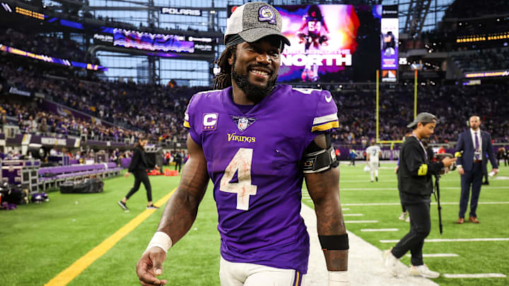 Dec 17, 2022; Minneapolis, Minnesota, USA; Minnesota Vikings running back Dalvin Cook (4) looks on