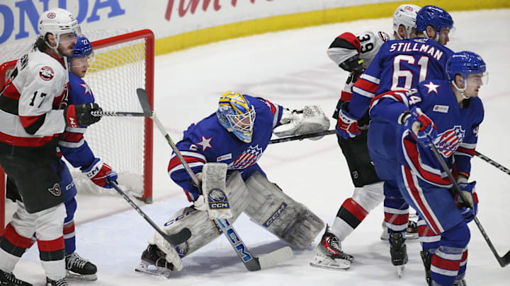 Rochester Americans goalie Devon Levi, a Buffalo Sabres prospect