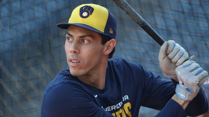 Sep 15, 2026; Pittsburgh, Pennsylvania, USA; Milwaukee Brewers designated hitter designated hitter Christian Yelich (22) in the batting cage before the game against the Pittsburgh Pirates at PNC Park. Mandatory Credit: Charles LeClaire-Imagn Images Sep 15, 2026; Pittsburgh, Pennsylvania, USA; Milwaukee Brewers designated hitter designated hitter Christian Yelich (22) in the batting cage before the game against the Pittsburgh Pirates at PNC Park. Mandatory Credit: Charles LeClaire-Imagn Images