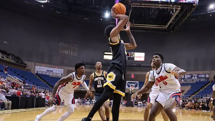Southern Miss guard Isaac Taveras dropped a team-high 20 points in a 71-67 loss to Ole Miss in Biloxi during the 2026-27 season. Southern Miss guard Isaac Taveras dropped a team-high 20 points in a 71-67 loss to Ole Miss in Biloxi during the 2026-27 season.