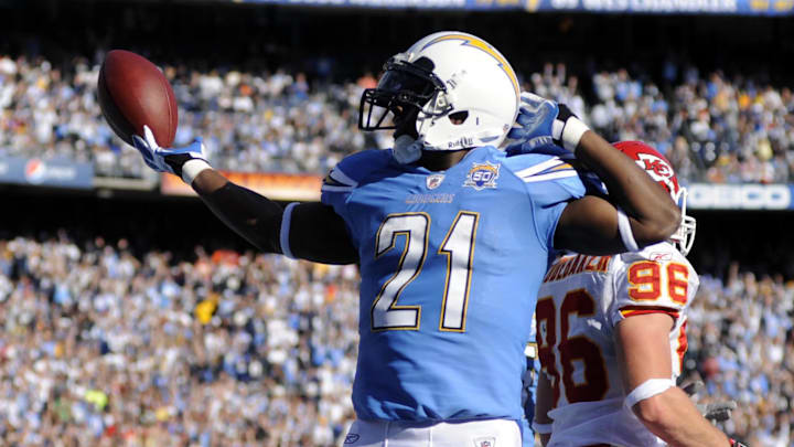Nov 29, 2009; San Diego, CA, USA; San Diego Chargers running back LaDainian Tomlinson (21)