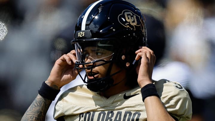 Apr 19, 2025; Boulder, CO, USA; Colorado Buffaloes quarterback Kaidon Salter (3) during the spring game at Folsom Field. Mandatory Credit: Isaiah J. Downing-Imagn Images