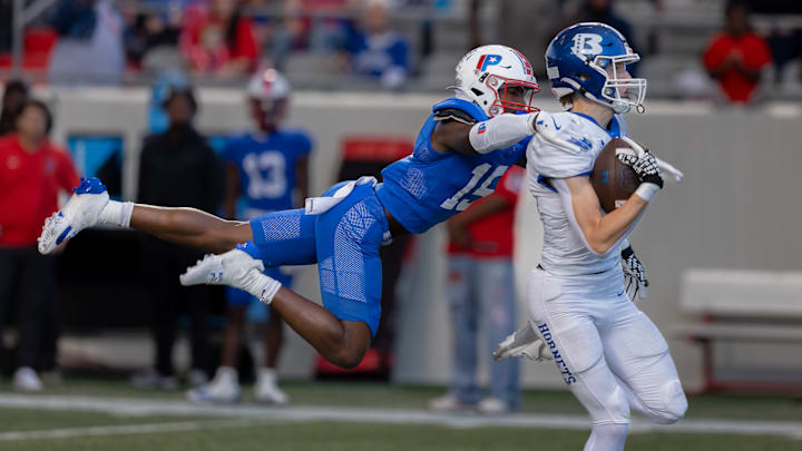 Bryant, right, and Parkview both play this week in the Arkansas high school football playoffs. 