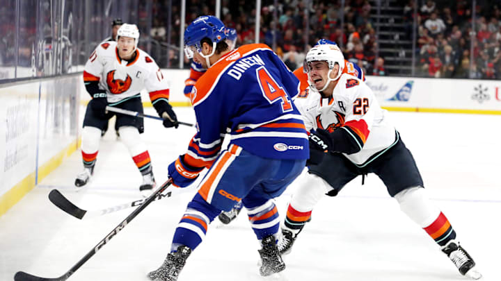 Coachella Valley Firebirds hosts Bakersfield Condors at Acrisure Arena in Palm Desert, Calif., on