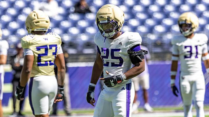 Donovan Robinson moves from drill to drill in spring ball. 