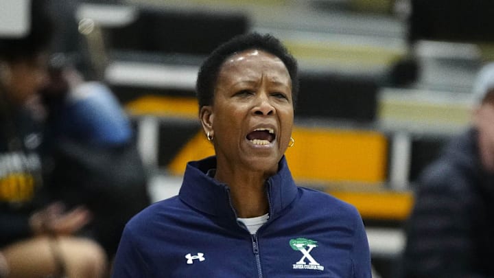 Xavier Prep head coach Jennifer Gillom calls out to her team during a game against Gilbert at Gilbert High School in Gilbert, Ariz., on Jan. 9, 2024. Xavier Prep head coach Jennifer Gillom calls out to her team during a game against Gilbert at Gilbert High School in Gilbert, Ariz., on Jan. 9, 2024.
