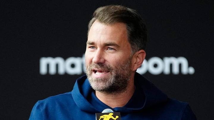Eddie Hearn speaks about John Ryder and what he will bring to the Munguia v Ryder main event during a press conference for Golden Boy boxing event in Phoenix on Jan. 25, 2024. Eddie Hearn speaks about John Ryder and what he will bring to the Munguia v Ryder main event during a press conference for Golden Boy boxing event in Phoenix on Jan. 25, 2024.